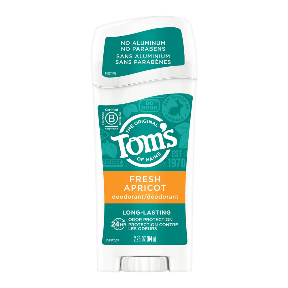 Toms Of Maine Natural Long-Lasting Deodorant Stick Apricot, 2.25 Oz